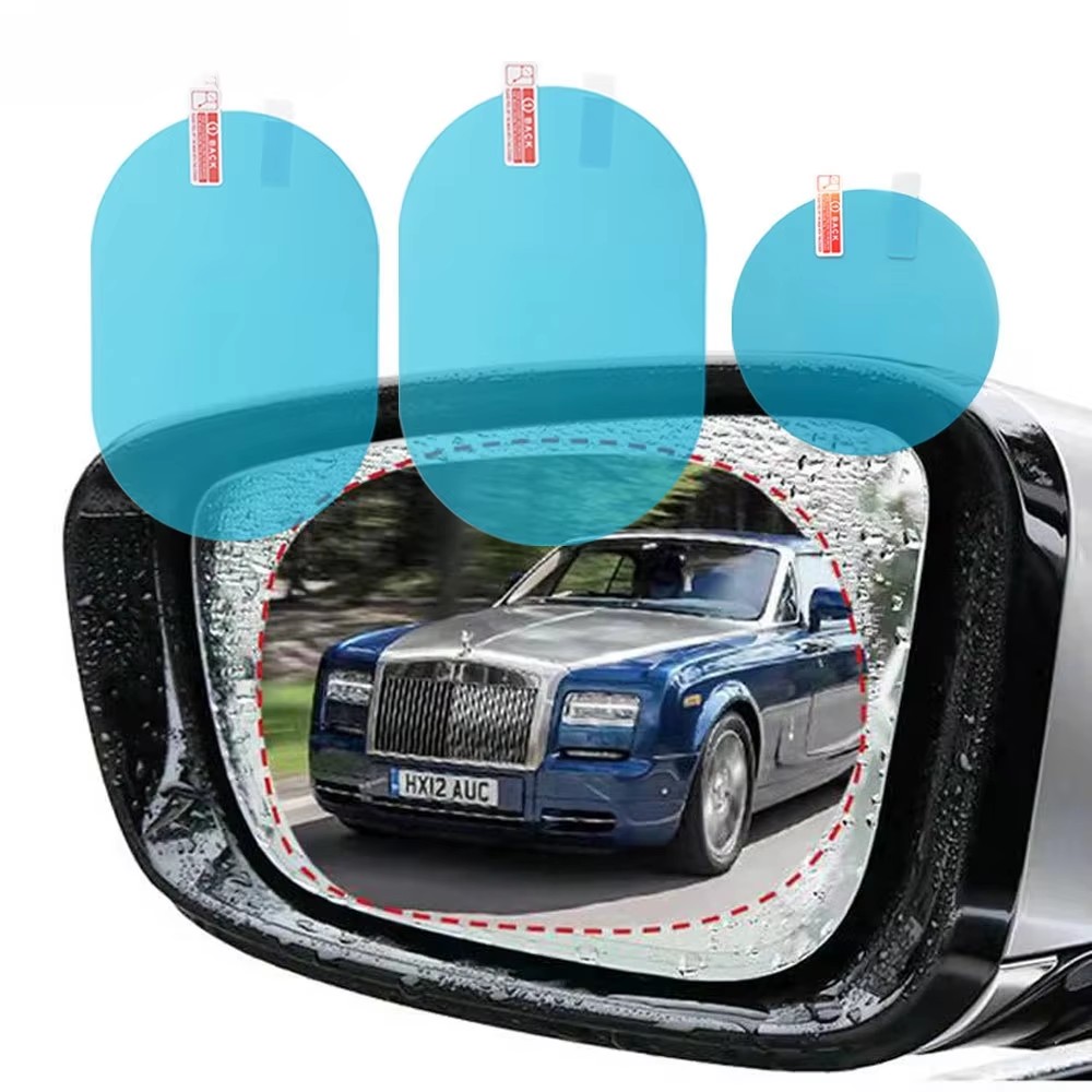 Anti Glare Car Rearview Mirror Film - 2枚または4枚入り、汎用タイプの防曇・反射防止・防水カーライディング用リアビューミラー保護フィルム、外装部品、カーガラスアクセサリー。