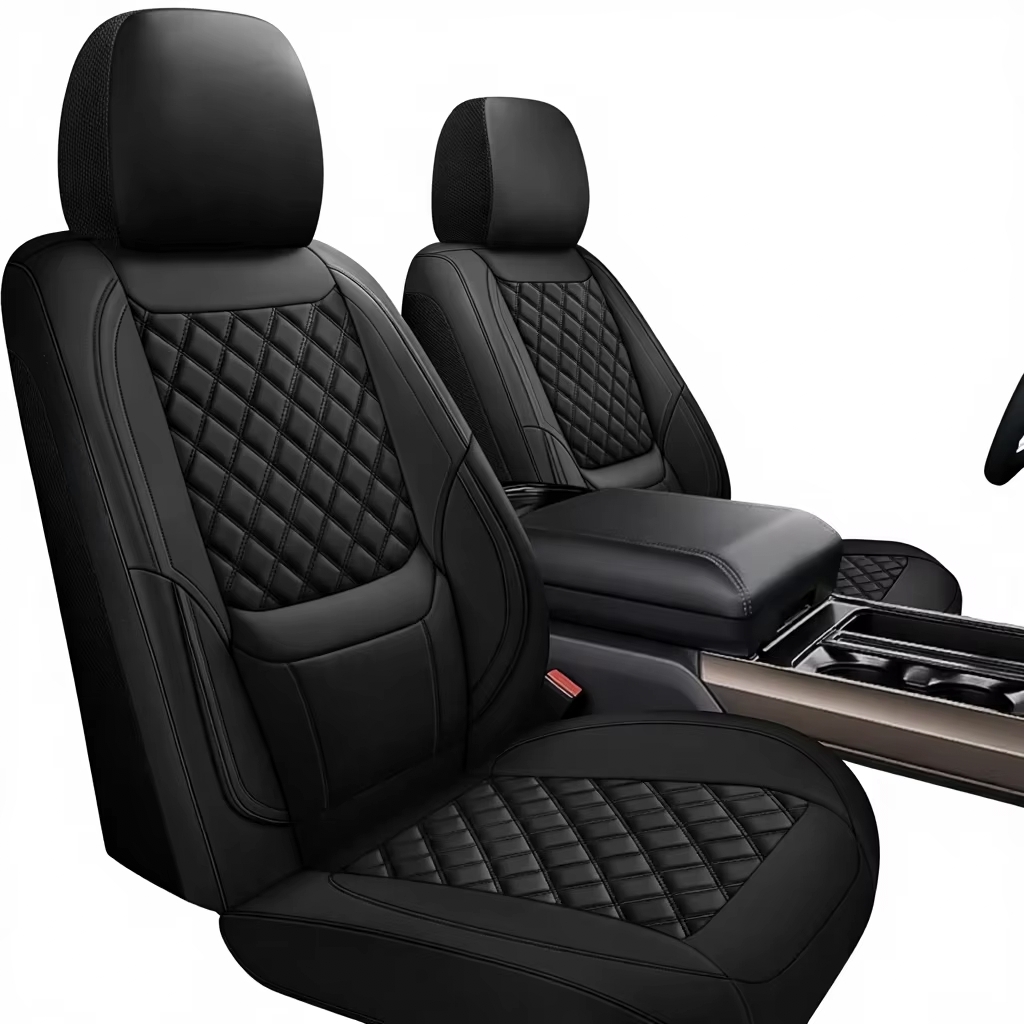 Leather Car Seat Covers Full Set Universal - 卸売ユニバーサルフェイクレザーフロント＆バックビジネススタイルフルセット4ピース四季兼用カーシートカバー