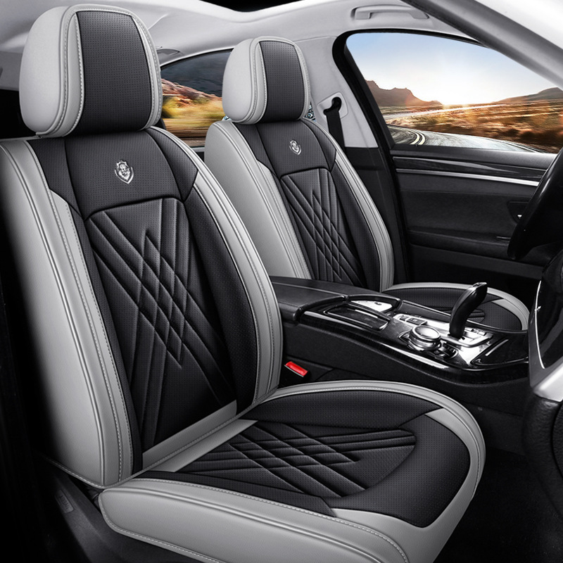 Leather Car Seat Covers Full Set Universal - 新型ナッパレザーカーシートカバー フルセット 5席 オールシーズン 通気性抜群 セダン