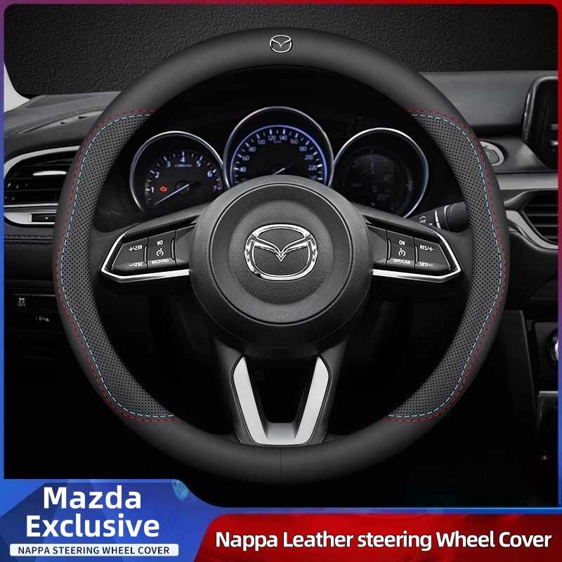 レザー通気性カーステアリングホイールカバー滑り止め38cm  - Car Steering Wheel Cover Anti Slip Breathable のレビューと価格