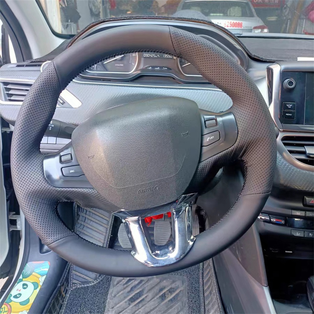プジョー208,プジョー2008用,マイクロファイバー,室内 - Car Steering Wheel Cover Anti Slip Breathable のレビューと価格