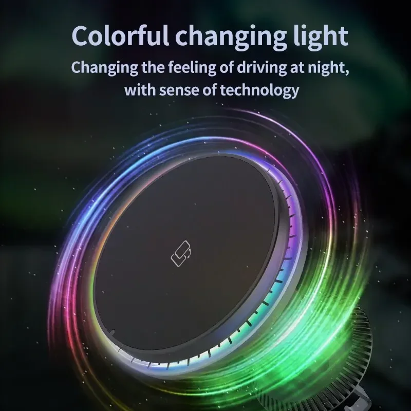 LED/RGB 磁気車ワイヤレス充電器 iPhone 12  - Wireless Car Charger Mount Fast Charging のレビューと価格