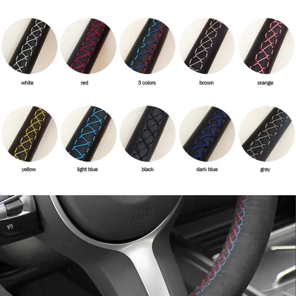 カスタマイズ車のステアリングホイールカバーアクセサリー手縫い - Car Steering Wheel Cover Anti Slip Breathable のレビューと価格