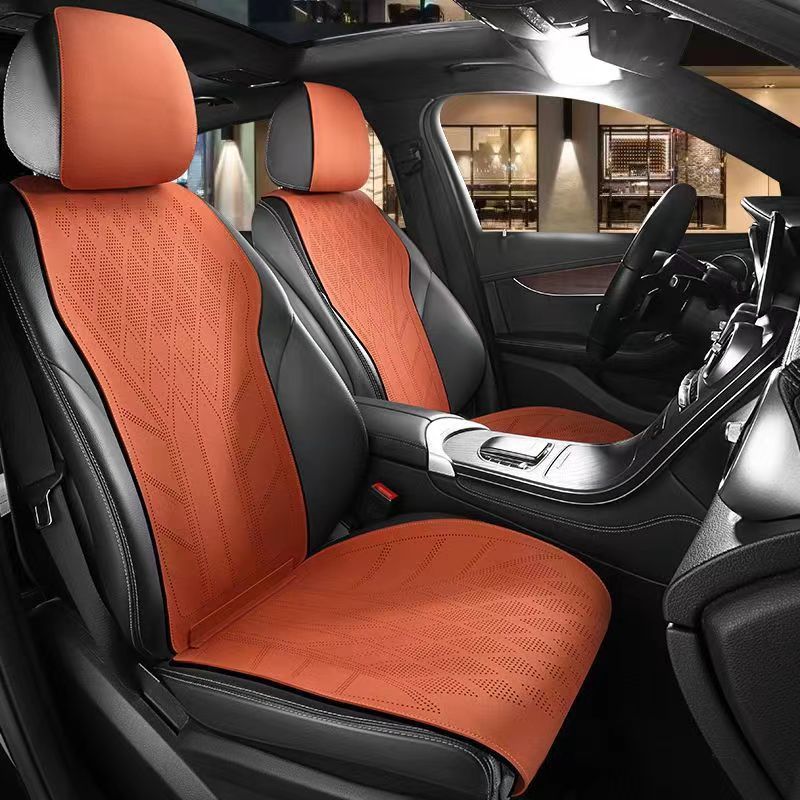 スエードレザーカーシートカバー 5席用 滑り止めカーシートク - Leather Car Seat Covers Full Set Universal のレビューと価格