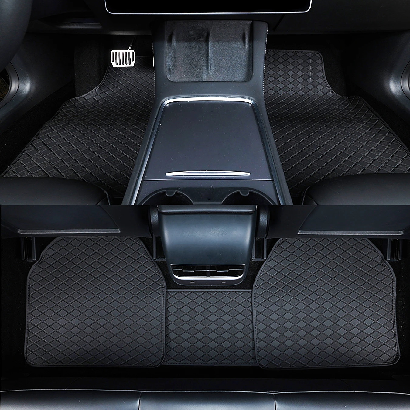 カー用フロアマットフルセット。あらゆる車種に対応し、滑り止め - Car Floor Mats Universal Waterproof Leather のレビューと価格