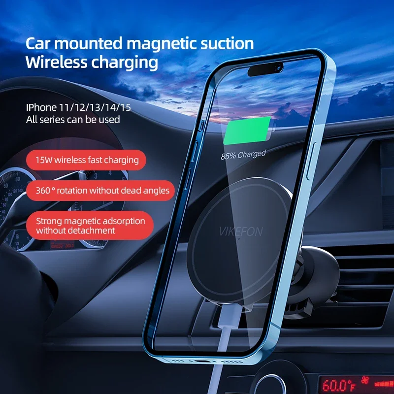 車の空気出口ワイヤレス充電器電話スタンド Magsafe i - Magnetic Phone Holder For Car Vent のレビューと価格