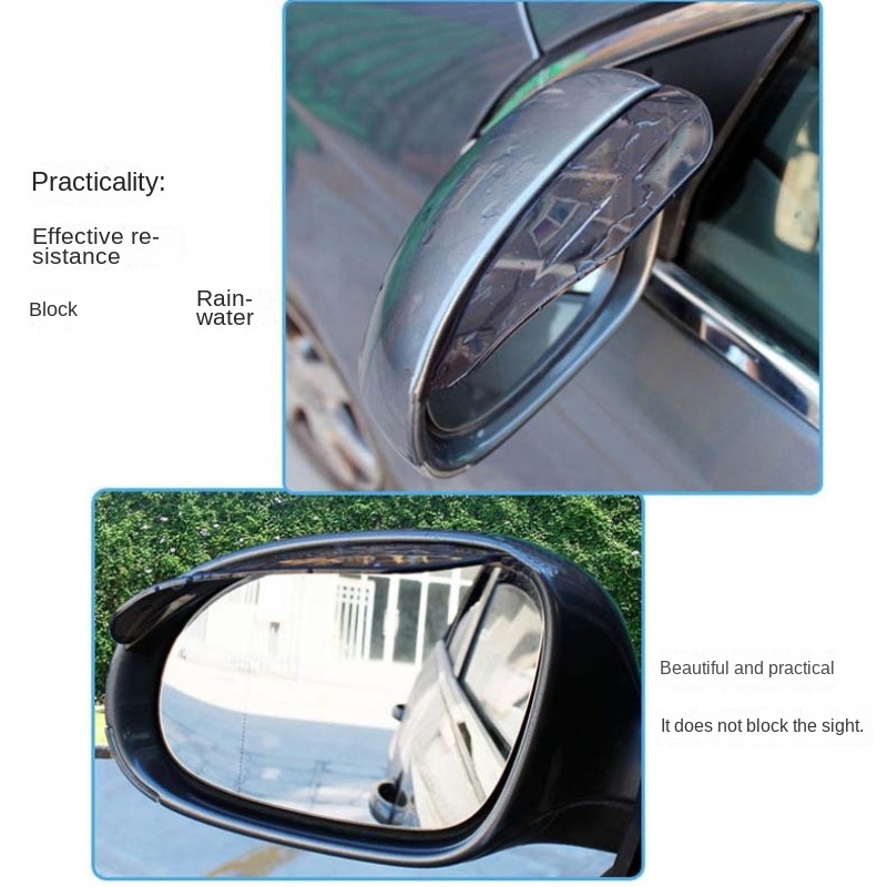 2 個車のバックミラーレインシールドレイン眉毛レインカバーユ - Anti Glare Car Rearview Mirror Film のレビューと価格