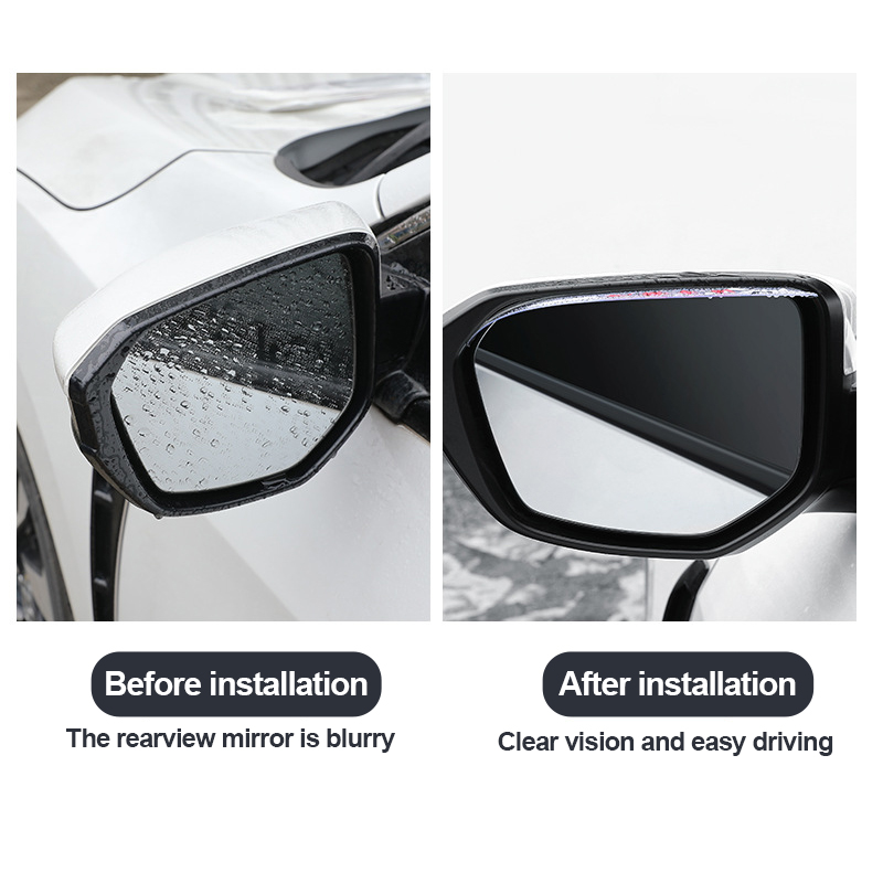 2 個車のバックミラーレインシールドレイン眉毛レインカバーユ - Anti Glare Car Rearview Mirror Film のレビューと価格