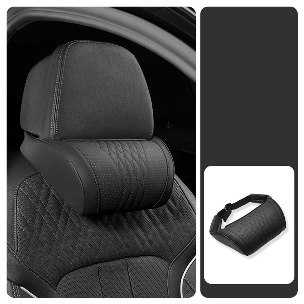 高級レザー製カーヘッドレストピロー、メモリーフォームを使用し - Memory Foam Car Neck Pillow Lumbar Support のレビューと価格