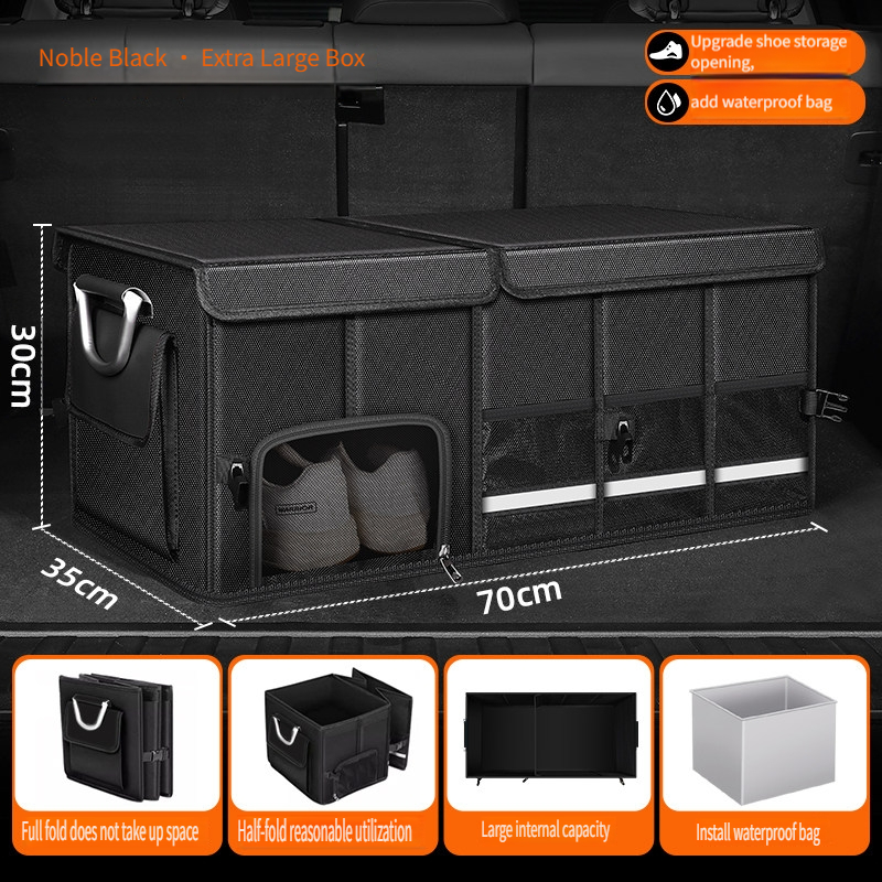 防水折りたたみ式95Lオックスフォード布製収納バッグ、大容量 - Car Trunk Organizer Foldable Storage Box のレビューと価格
