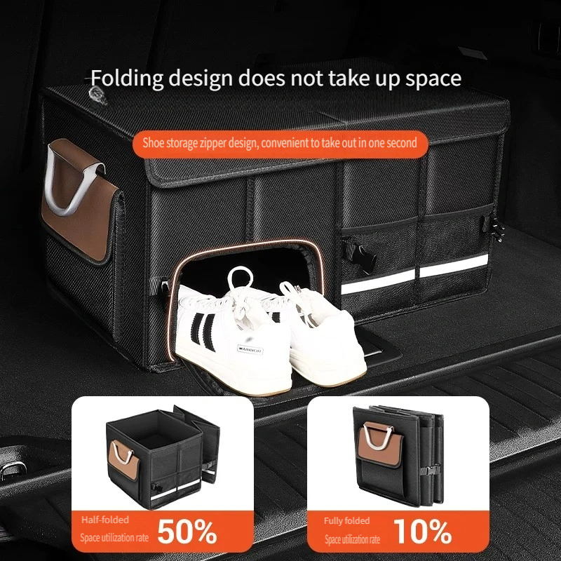 防水折りたたみ式95Lオックスフォード布製収納バッグ、大容量 - Car Trunk Organizer Foldable Storage Box のレビューと価格